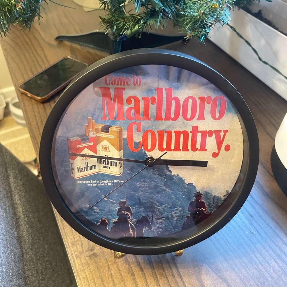 Marlboro Country Wall Clock - Black and Red